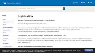 Registration - Taylor & Francis Online