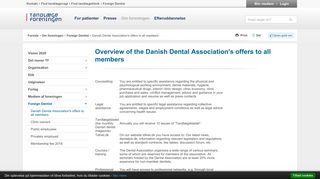 Overview of the Danish Dental Association's offers to all members ...