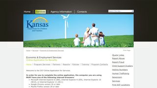 Online Application for Benefits - Economic & Employment Services