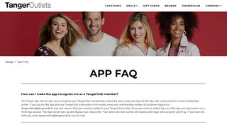 Tanger Outlets | App FAQ