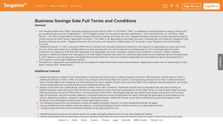 Business Savings Sale Full Terms and Conditions - Tangerine