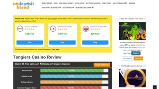 Tangiers Casino | 25 Free Spins - No Deposit Bonuses