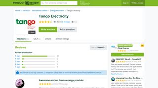 Tango Electricity Reviews - ProductReview.com.au