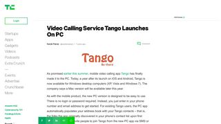 Video Calling Service Tango Launches On PC | TechCrunch