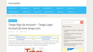 Tango Sign Up Account - Tango Login Account @ www.tango.com