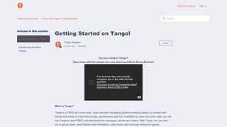 Getting Started on Tango! – Tango Support Center