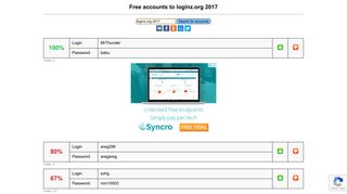 loginz.org 2017 - free accounts, logins and passwords