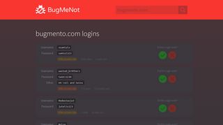 bugmento.com passwords - BugMeNot