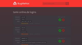 tanki-online.de passwords - BugMeNot