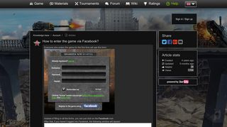 How to enter the game via Facebook? / Knowledge base / Tanki Online
