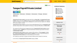 Tanqaa Payroll Private Limited - Company, Directors ... - QuickCompany