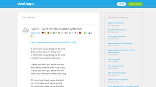 FAUN - Tanz mit mir (Dance with me) - Duolingo Discussions