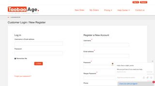 Log in / Register - Taobao Age. | Taobao English Agent