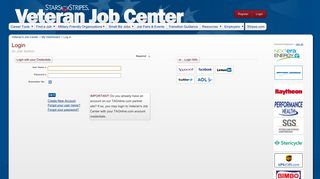Job Seeker Login - Veteran's Job Center - Stars and Stripes