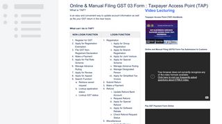 Online & Manual Filing GST 03 Form : Taxpayer Access Point (TAP ...