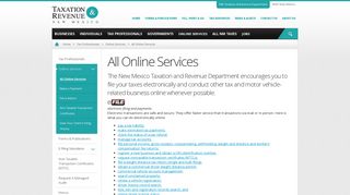 All Online Services - NM Taxation and Revenue Department