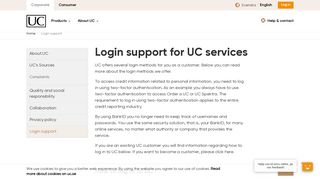 Login support for UC services - UC