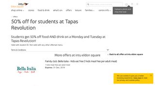 25% off for students at Tapas Revolution - Intu