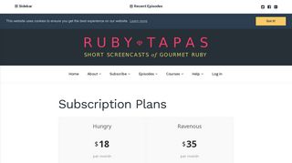 Subscription Plans – RubyTapas