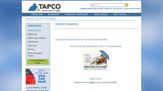 Welcome (eServices/Online Banking) - Tapco Credit Union