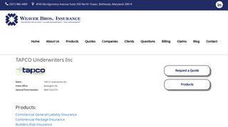 TAPCO Underwriters Inc - Insurance Company