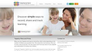 Pricing and Plans Tapestry - Early Years Online Learning Journal ...
