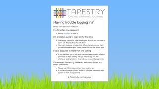 Tapestry Login Help