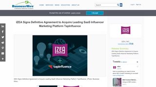 IZEA Signs Definitive Agreement to Acquire Leading SaaS Influencer ...