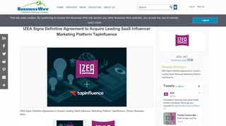 IZEA Signs Definitive Agreement to Acquire Leading ... - Business Wire