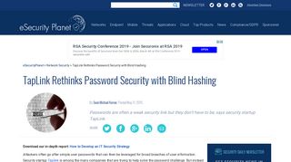 TapLink Rethinks Password Security with Blind Hashing