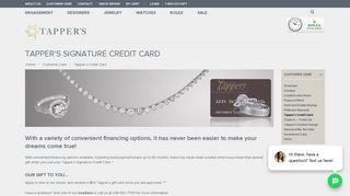 Tapper's Credit Card | Customer Care | Tapper's Diamonds & Fine ...
