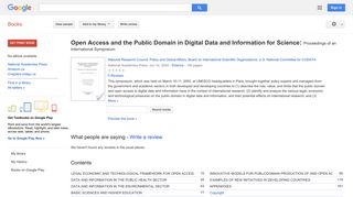 Open Access and the Public Domain in Digital Data and Information ...