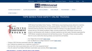 TAP® Series Food Safety Online Training | HRBUniversal