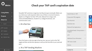 Check your TAP card's expiration date - LA Metro Home