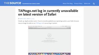 TAPtogo.net log in currently unavailable on latest version of Safari ...