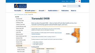 Taranaki DHB | Ministry of Health NZ