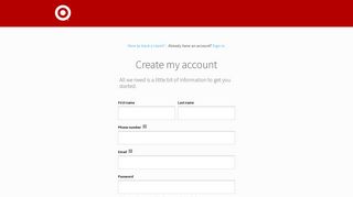 Create an Account - Target Protect - Asurion