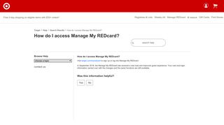 How do I access Manage My REDcard? - Target.com