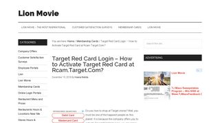 Target Red Card Login – How to Activate Target Red ... - Lion Movie