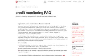 credit monitoring FAQ - Target Corporate