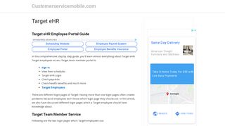Guide for Target eHR login employee portal and view my schedule