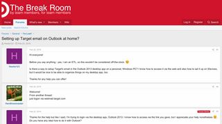 Setting up Target email on Outlook at home? | The Break Room