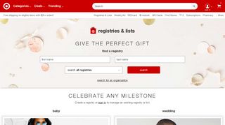 Gift Registry & Lists : Target