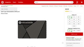 Self Use Reloadable GiftCard : Target