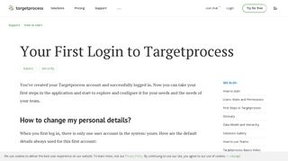 Your First Login to Targetprocess | Targetprocess - Visual ...
