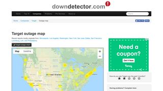 Target outage map - Downdetector