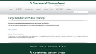 TargetSolutions® Video Training - Continental Western Group Insurance