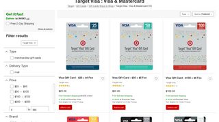 Target Visa : Visa & Mastercard : Target