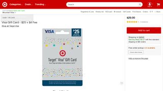 Visa Gift Card - $25 + $4 Fee : Target