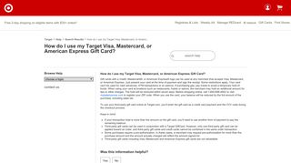 How do I use my Target Visa, Mastercard, or American Express Gift ...